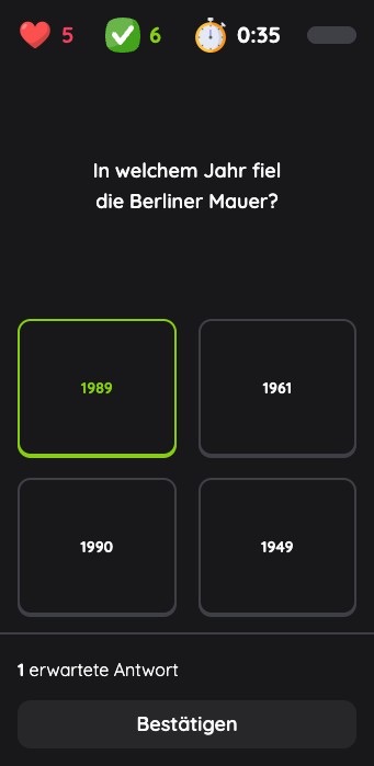Schüleransicht - Eine Frage beantworten