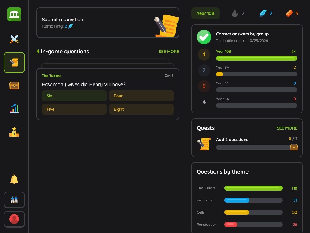 Student view - “Contribute” tab