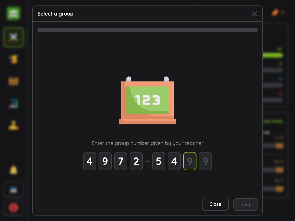 Student view - Joining a group