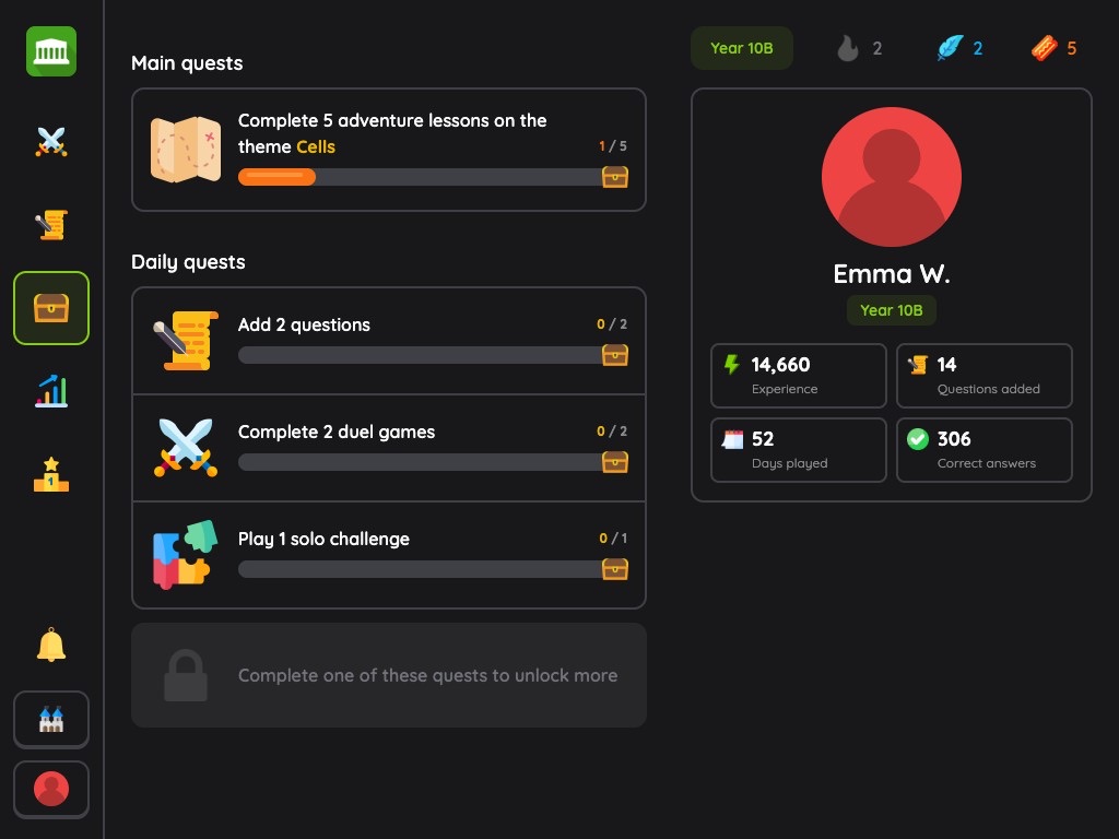 Student view - Quests