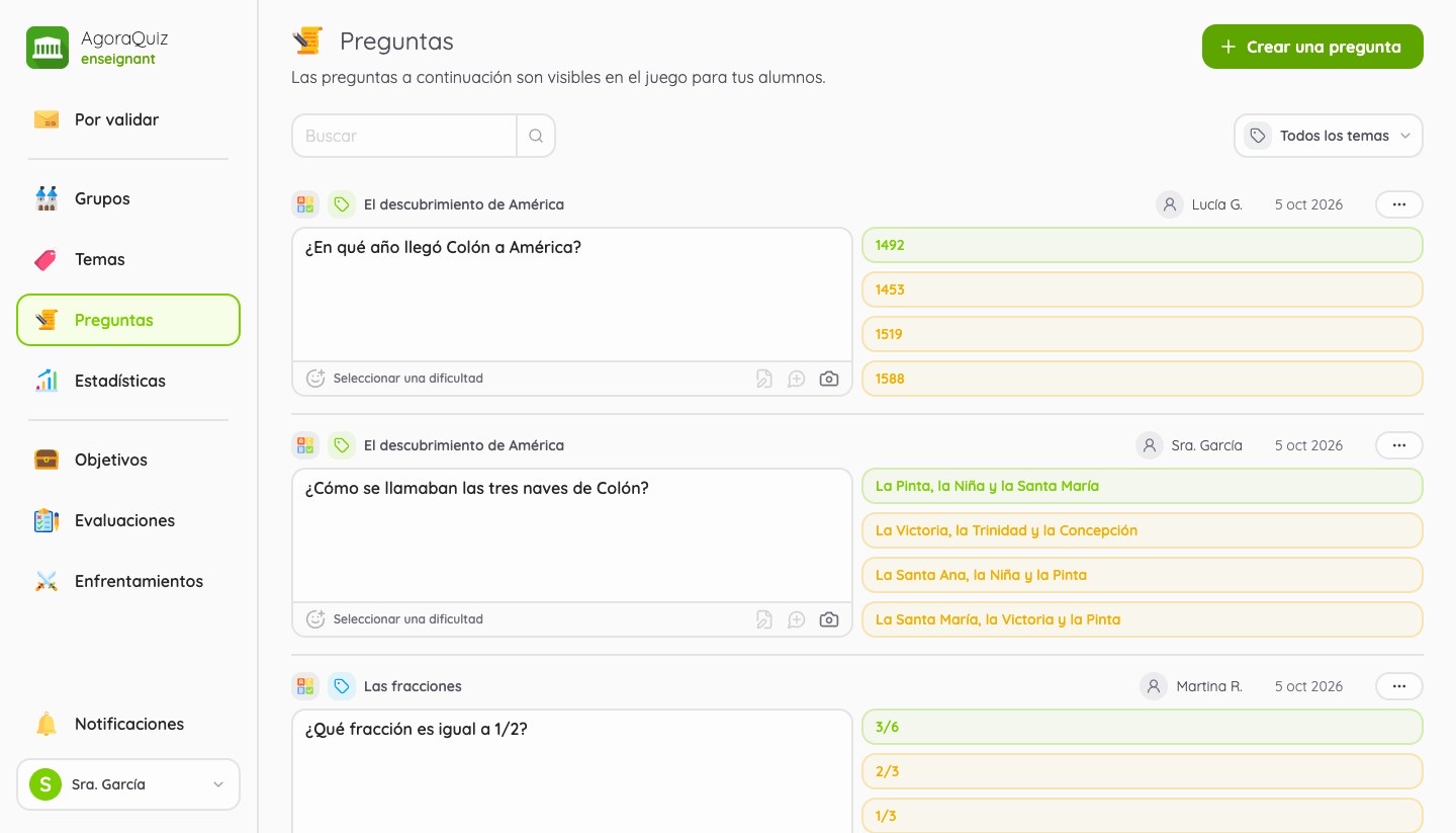 Preguntas en juego