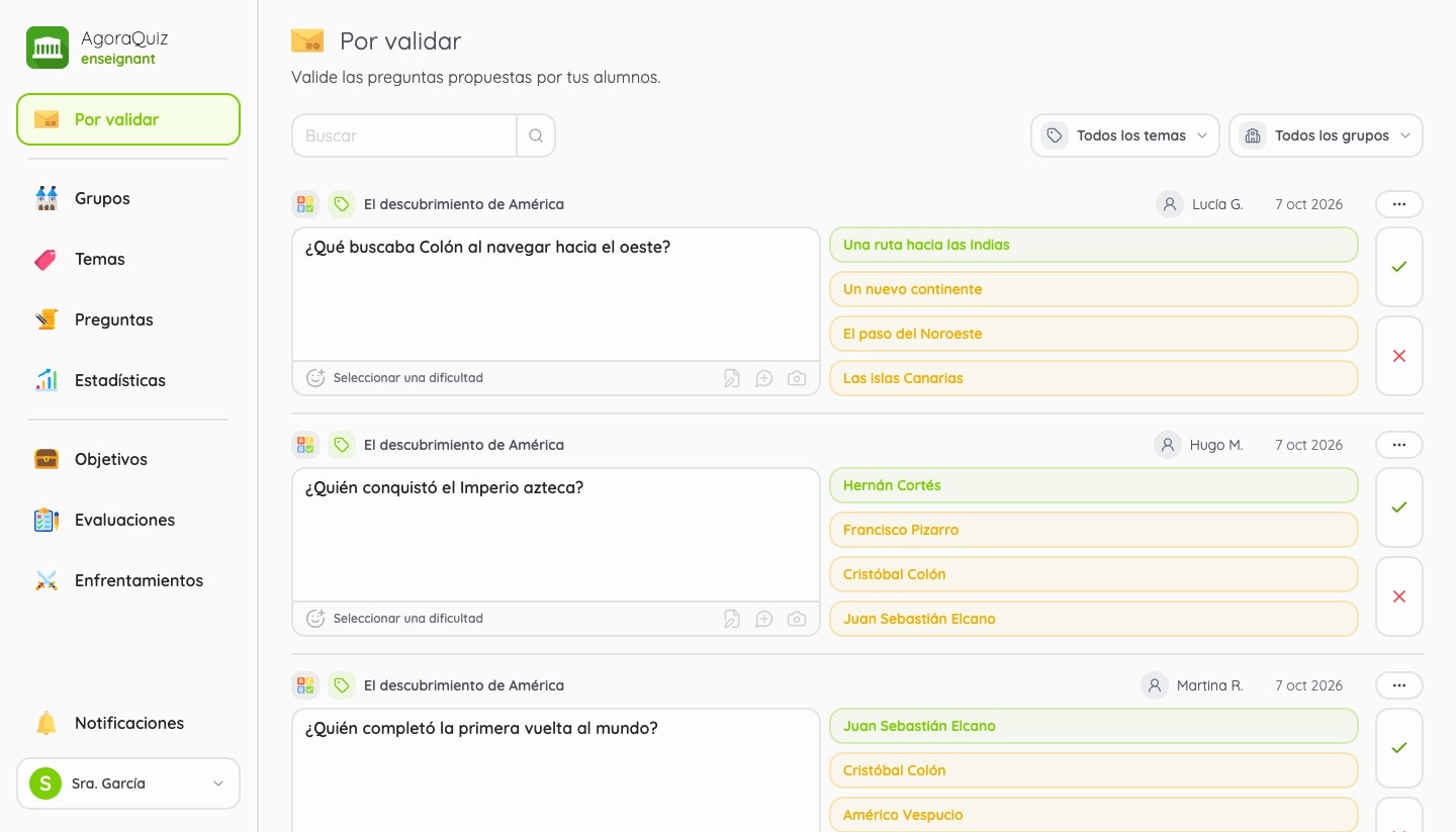 Preguntas por validar