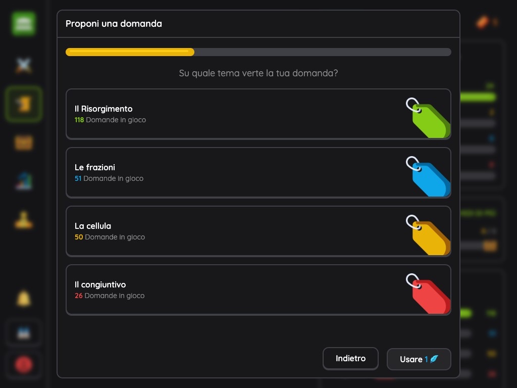 Vista studente - Proporre una domanda